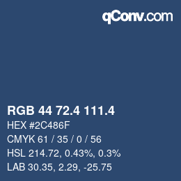 カラーコード: RGB 44 72.4 111.4 | qconv.com