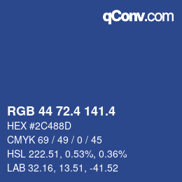 カラーコード: RGB 44 72.4 141.4 | qconv.com