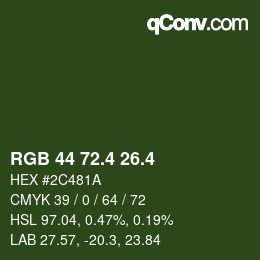 カラーコード: RGB 44 72.4 26.4 | qconv.com