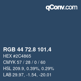 カラーコード: RGB 44 72.8 101.4 | qconv.com