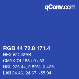 カラーコード: RGB 44 72.8 171.4 | qconv.com