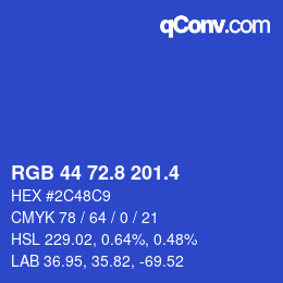 カラーコード: RGB 44 72.8 201.4 | qconv.com