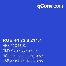 カラーコード: RGB 44 72.8 211.4 | qconv.com