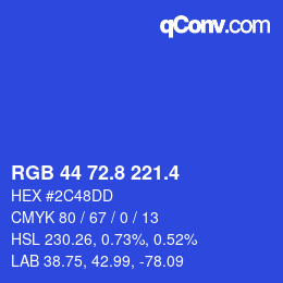 カラーコード: RGB 44 72.8 221.4 | qconv.com
