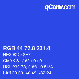 カラーコード: RGB 44 72.8 231.4 | qconv.com