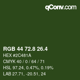 カラーコード: RGB 44 72.8 26.4 | qconv.com