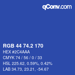 カラーコード: RGB 44 74.2 170 | qconv.com