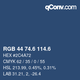 カラーコード: RGB 44 74.6 114.6 | qconv.com
