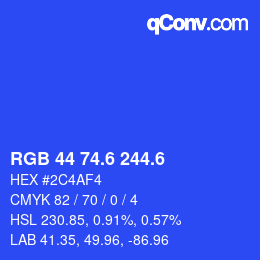 カラーコード: RGB 44 74.6 244.6 | qconv.com