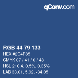 Code couleur: RGB 44 79 133 | qconv.com