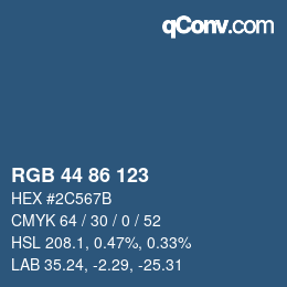 Farbcode: RGB 44 86 123 | qconv.com