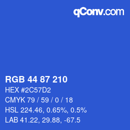 颜色代码: RGBA 44 87 210 1 | qconv.com