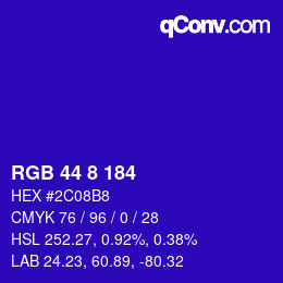 Color code: RGB 44 8 184 | qconv.com