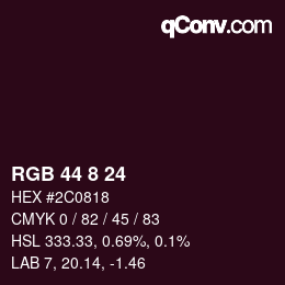 Color code: RGB 44 8 24 | qconv.com