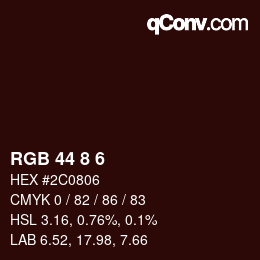Farbcode: RGB 44 8 6 | qconv.com