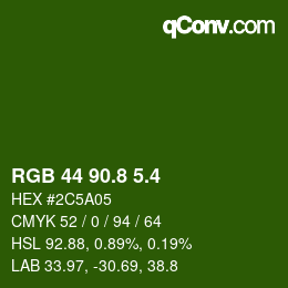 カラーコード: RGB 44 90.8 5.4 | qconv.com