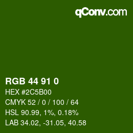 Color code: RGB 44 91 0 | qconv.com