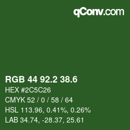 カラーコード: RGB 44 92.2 38.6 | qconv.com