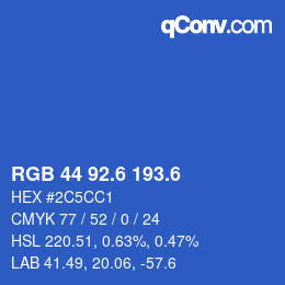 カラーコード: RGB 44 92.6 193.6 | qconv.com