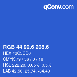 カラーコード: RGB 44 92.6 208.6 | qconv.com