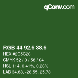 カラーコード: RGB 44 92.6 38.6 | qconv.com
