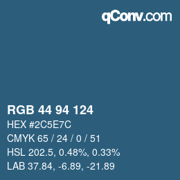 Color code: RGB 44 94 124 | qconv.com
