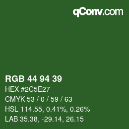 Farbcode: RGB 44 94 39 | qconv.com