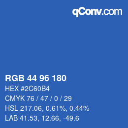 颜色代码: RGB 44 96 180 | qconv.com