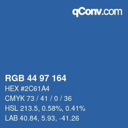 カラーコード: RGB 44 97 164 | qconv.com