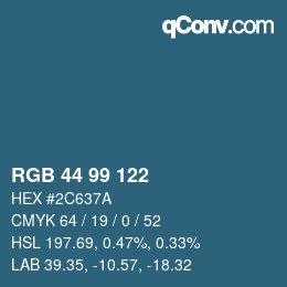 Código de color: RGB 44 99 122 | qconv.com