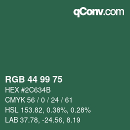 Farbcode: RGB 44 99 75 | qconv.com