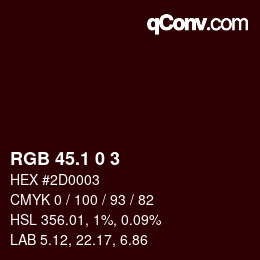 カラーコード: RGB 45.1 0 3 | qconv.com