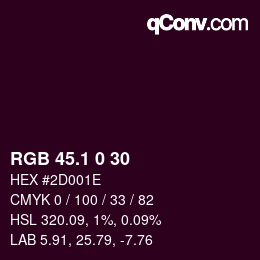 カラーコード: RGB 45.1 0 30 | qconv.com