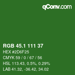 カラーコード: RGB 45.1 111 37 | qconv.com