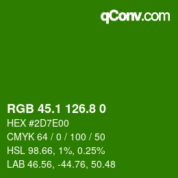 カラーコード: RGB 45.1 126.8 0 | qconv.com