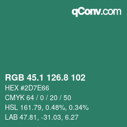 Farbcode: RGB 45.1 126.8 102 | qconv.com