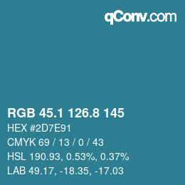 Color code: RGB 45.1 126.8 145 | qconv.com