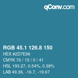 Color code: RGB 45.1 126.8 150 | qconv.com