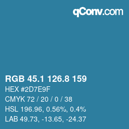 Color code: RGB 45.1 126.8 159 | qconv.com