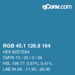 Color code: RGB 45.1 126.8 164 | qconv.com
