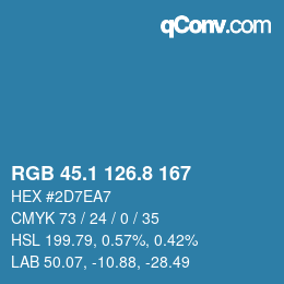 Color code: RGB 45.1 126.8 167 | qconv.com