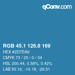 Color code: RGB 45.1 126.8 169 | qconv.com