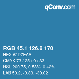 Color code: RGB 45.1 126.8 170 | qconv.com