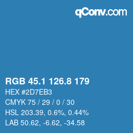 Color code: RGB 45.1 126.8 179 | qconv.com