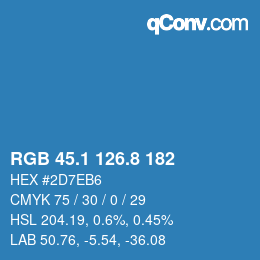 Color code: RGB 45.1 126.8 182 | qconv.com