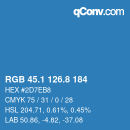 カラーコード: RGB 45.1 126.8 184 | qconv.com