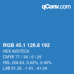 Color code: RGB 45.1 126.8 192 | qconv.com