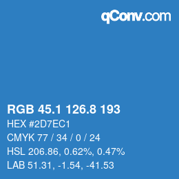 Color code: RGB 45.1 126.8 193 | qconv.com