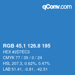 カラーコード: RGB 45.1 126.8 195 | qconv.com