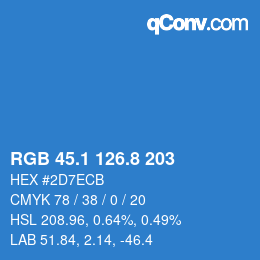 カラーコード: RGB 45.1 126.8 203 | qconv.com